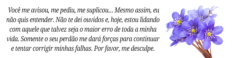 Mensagens para pedir desculpas